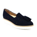 Clair de Lune Mocassin blauw suède ME725